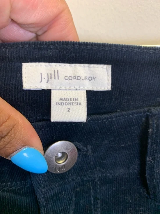 J. Jill Navy Skinny Corduroy Jeans - Picture 2 of 4